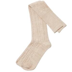 Pudus New oatmeal cable knit above knee sweater socks size 6-9